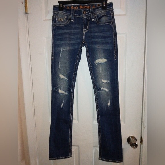 Rock Revival Joyelle straight ripped distressed jeans 25 Inseam 33" from Buckle - Picture 4 of 11